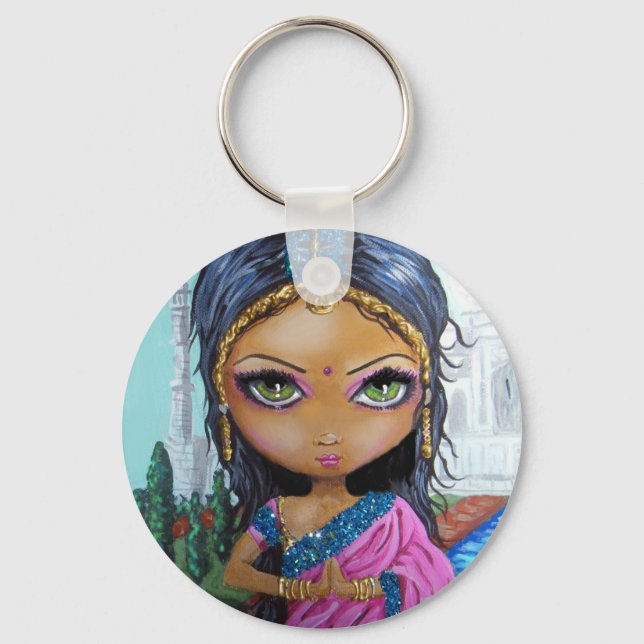 indian sari girl keychain (Front)