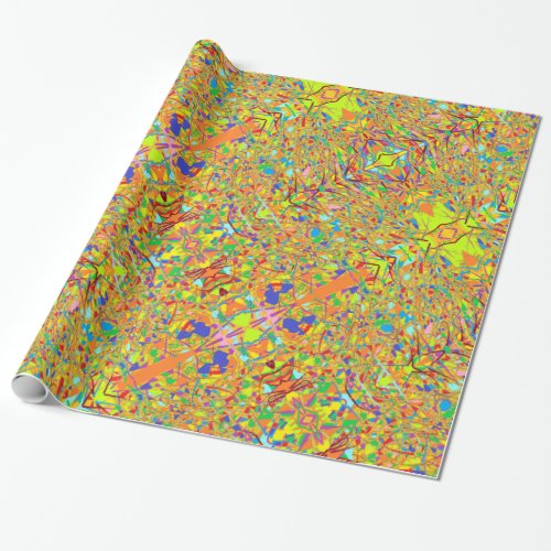 Indian sari or abstract art golden with many color wrapping paper