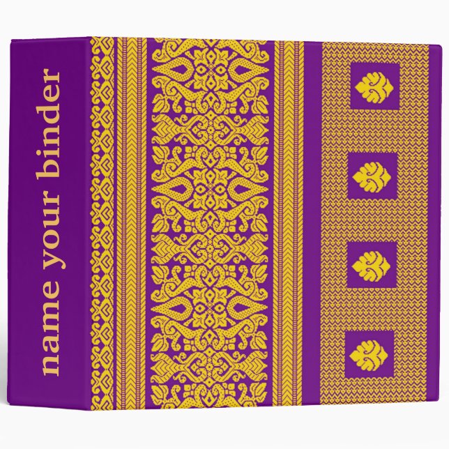 Indian Sari - Purple  And Gold Pattern Binder (Front/Spine)