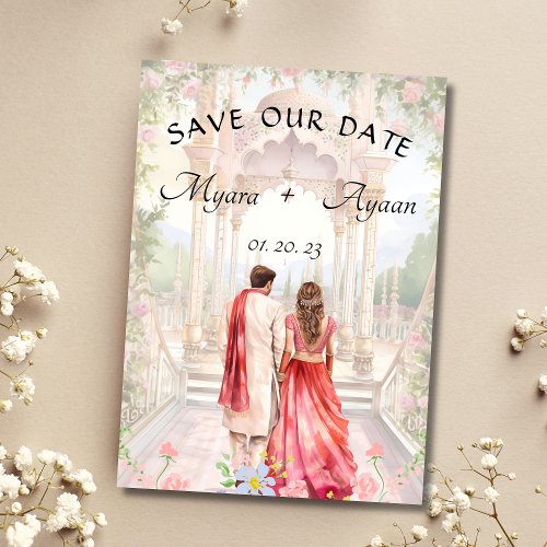Indian Save the date template Indian wedding card