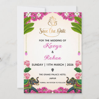 Indian Save the Date Wedding Invitation