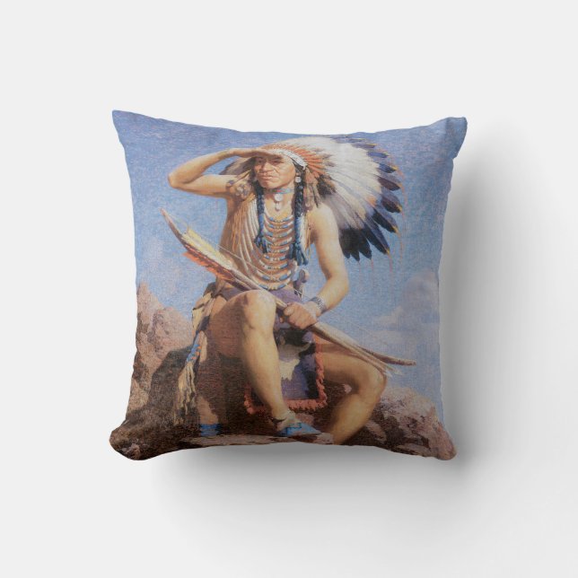 Indian Scout Native American MoJo Pillow (Front)