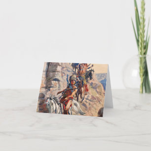 Indian Scouting Party, 1900 by Charles Marion Russ Thank You Card