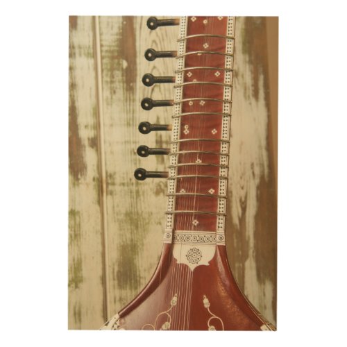 Indian Sitar String Instrument Wood Wall Art