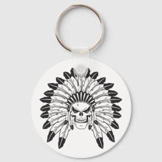 Indian Skull Chief Keychain