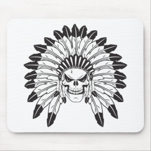 Indian Skull Chief Mouse Pad