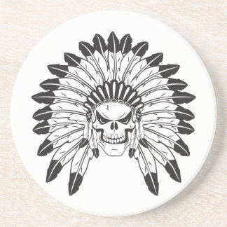 Indian Skull Chief Sandstone Coaster