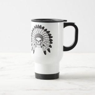 Indian Skull Chief Travel Mug