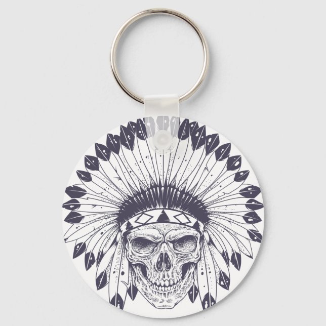 Indian Skull Keychain (Front)
