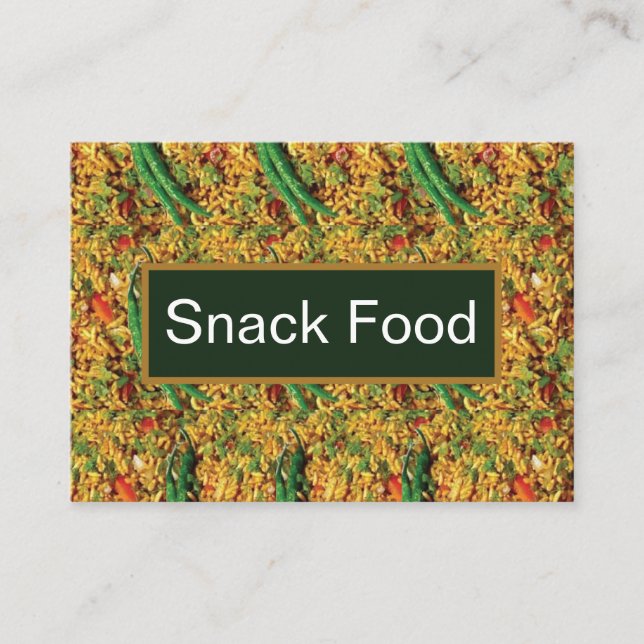 Indian Snacks Bhelpuri Snack Food Pattern  Business Card (Front)
