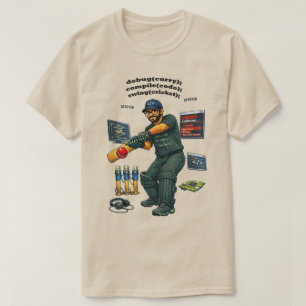 Indian Software Engineer Coder Playing Cricket URM T-Shirt