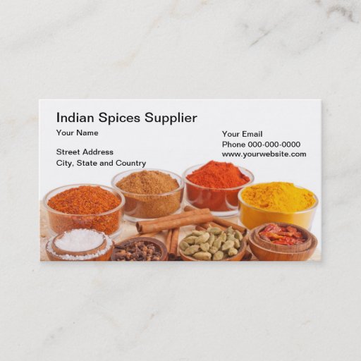 Customizable Indian Spices Supplier Business Card