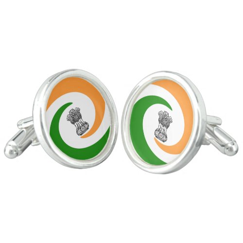 Indian spiral flag cufflinks