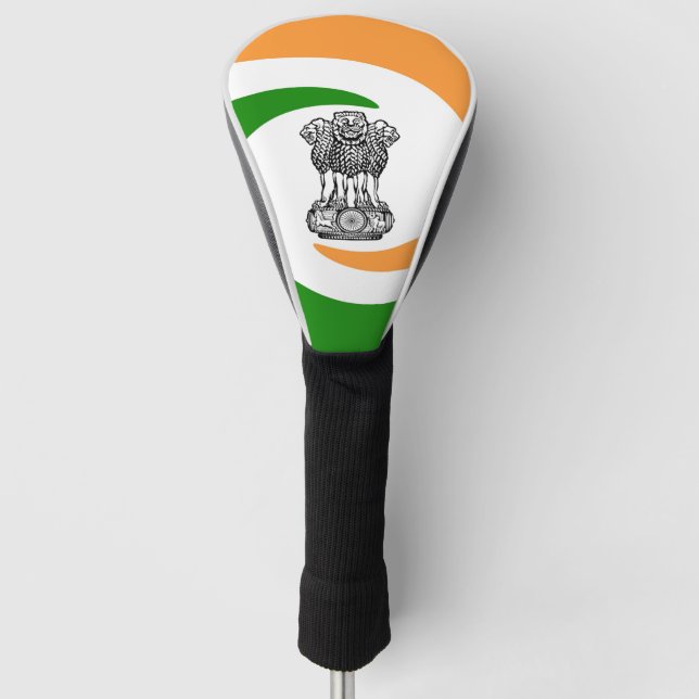 Indian spiral flag golf head cover (Front)