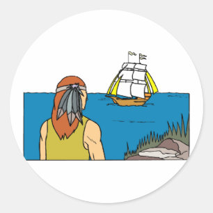 Indian Spots Mayflower Classic Round Sticker