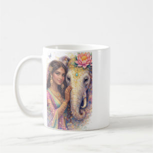 Indian Spring - Portrait Woman with Elephant Coffee Mug
