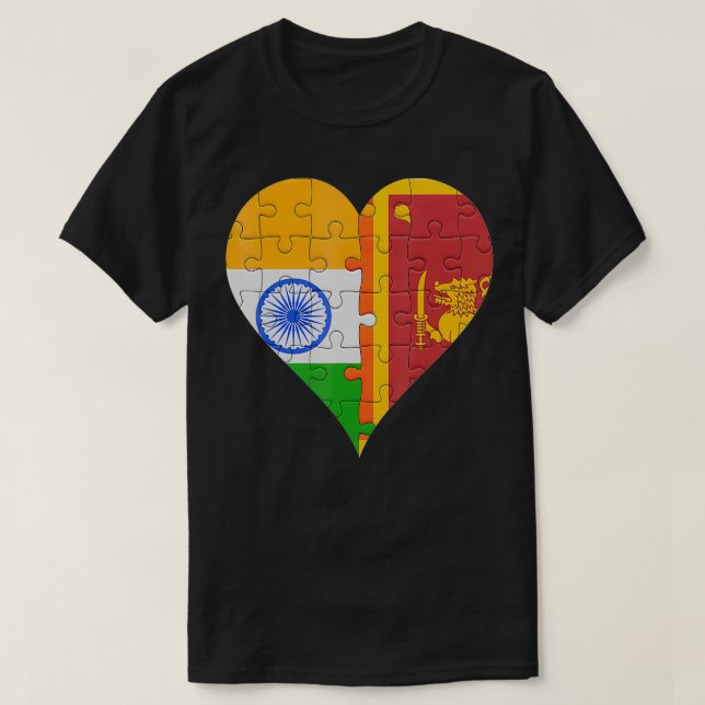 Indian Sri Lankan Flag american  T-Shirt (Design Front)