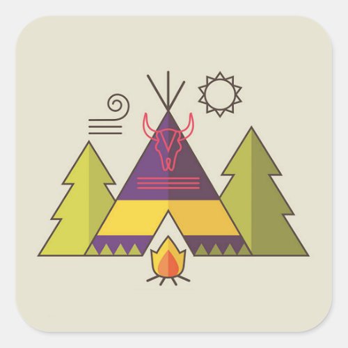 Indian Star Fire NAHM Square Sticker