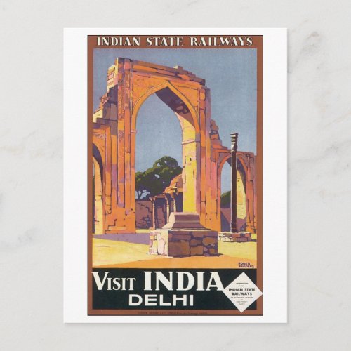 Indian State Railways Visit India Delhi Postcard