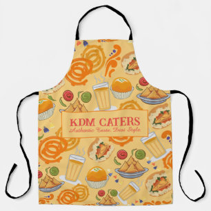 Indian Street Food Pattern Colorful Festive Chai Apron