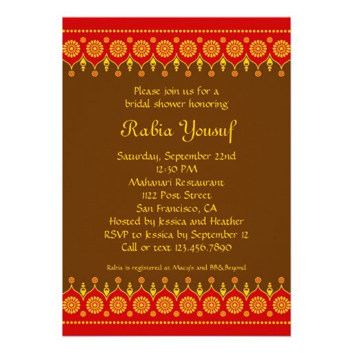 Indian Style Bridal Shower Invitation 5