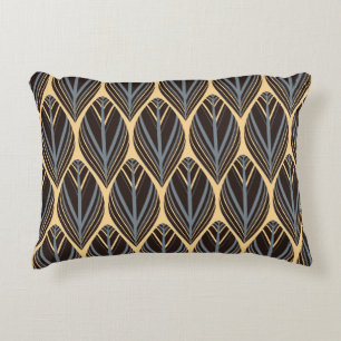 indian style feathers seamless pattern in silver i accent pillow