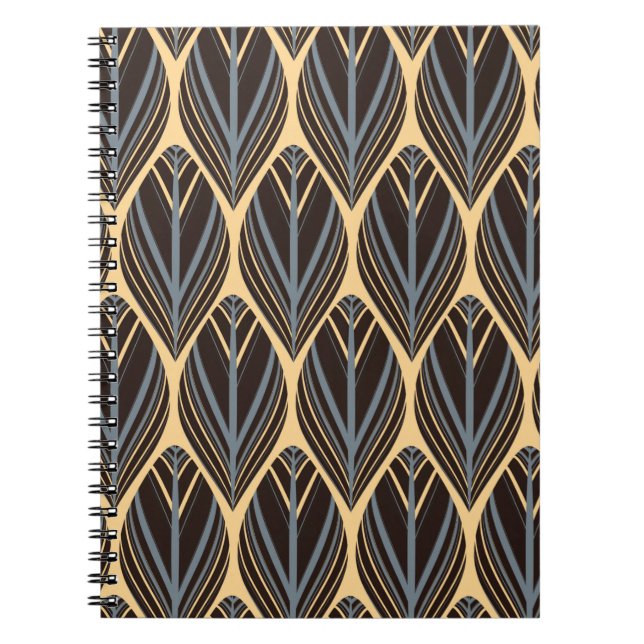 indian style feathers seamless pattern in silver i notebook (Front)
