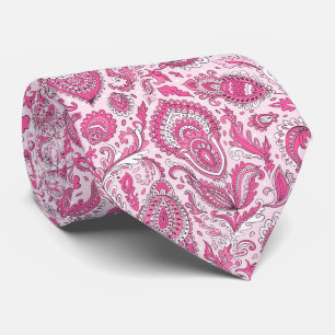 Indian style paisley floral seamless pattern neck tie