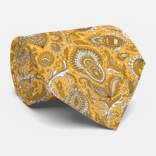 Indian style paisley floral seamless pattern neck tie