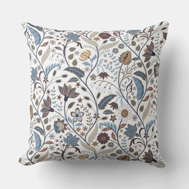 Indian Summer Autumn Floral  Throw Pillow (Front)