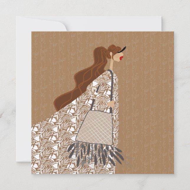 Indian Summer Boho Look Illustration Art Card (Front)