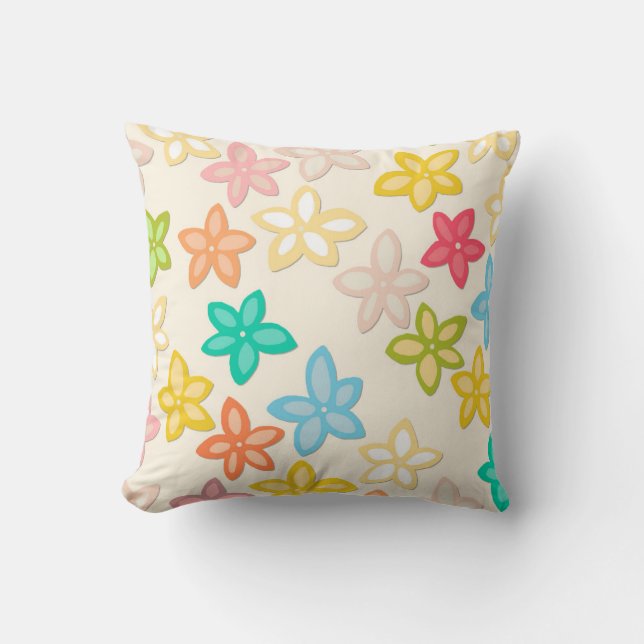Indian Summer flowers Throw Pillow (Front)