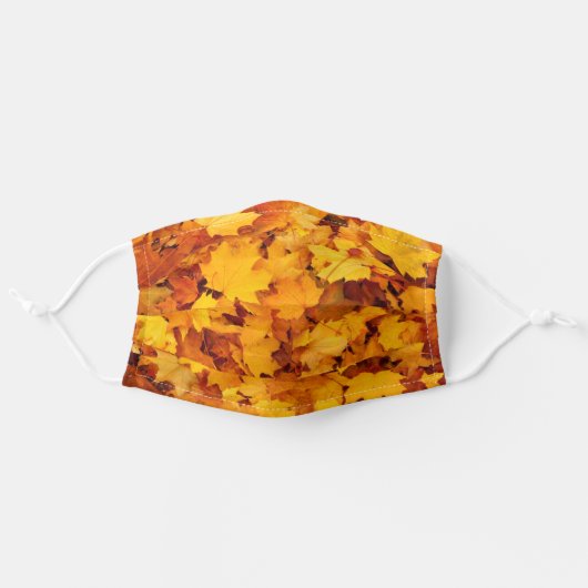 Indian Summer Golden Leaves Adult Cloth Face Mask (Front, Unfolded)