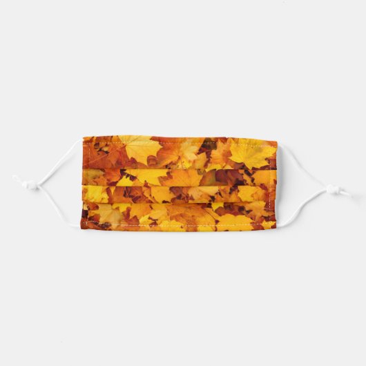 Indian Summer Golden Leaves Adult Cloth Face Mask (Front, Folded)