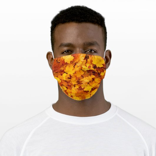 Indian Summer Golden Leaves Adult Cloth Face Mask (Worn)