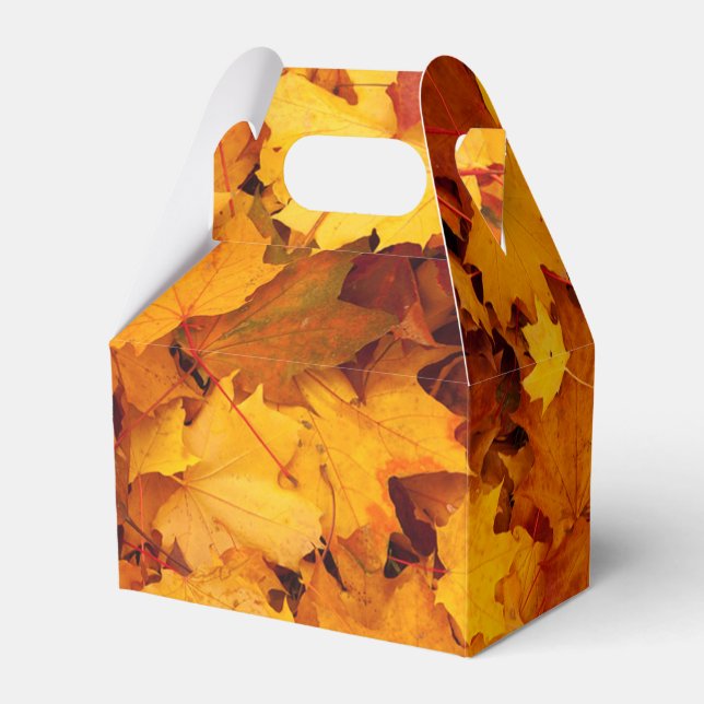 Indian Summer Golden Leaves  Favor Boxes (Front Side)