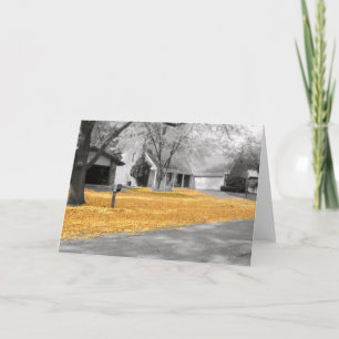 Indian Summer Golden Leaves Greeting Card