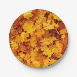 Indian Summer Golden Leaves Paper Plates