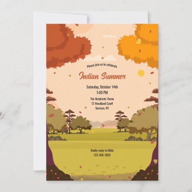 Indian Summer Party Invitations (Front)