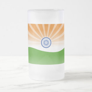 "Indian" sun Frosted Glass Beer Mug