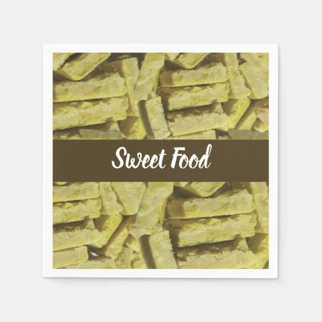 Indian Sweet Mysore Pak Sweet Food Birthday Napkins (Front)