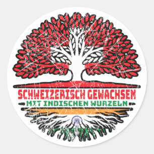 Indian Swiss Baum Wurzel Classic Round Sticker