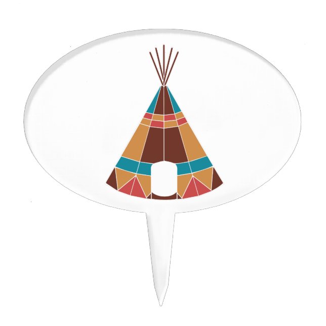 Indian Teepee Cake Topper (Front)