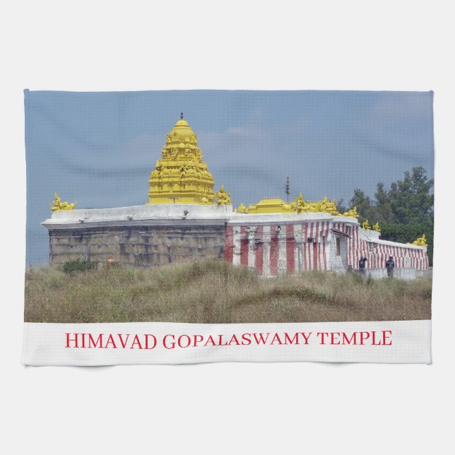 Indian temple view tea towel (Horizontal)