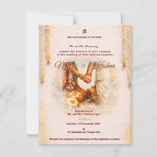 Indian Temple Wedding Invitation Suite