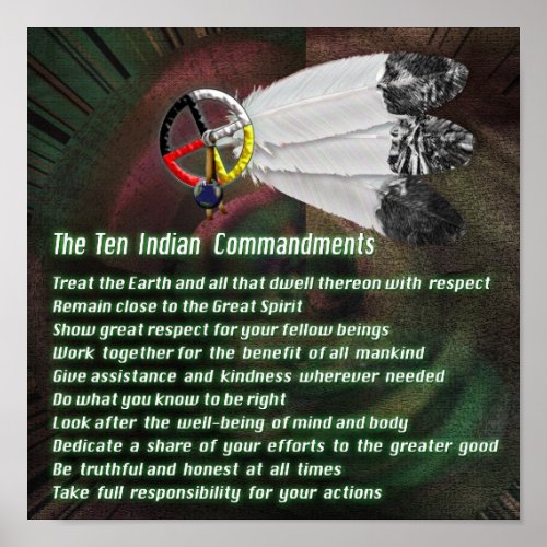 Indian Ten Commandments Poster