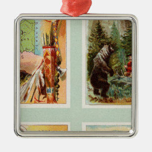 Indian Territory, New Mexico, South Dakota, Texas Metal Ornament