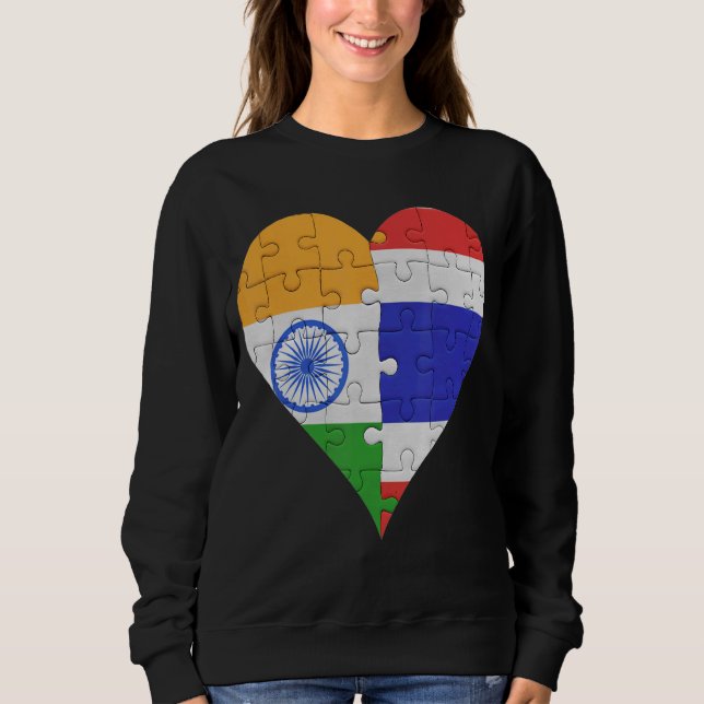 Indian Thai Flag Heart Sweatshirt (Front)