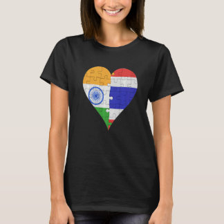 Indian Thai Flag Heart T-Shirt