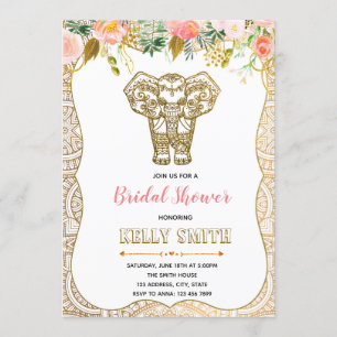 Indian themed bridal shower party invitation